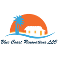 Logo: Blue and orange tropical scene with a palm tree, house, and text "Blue Coast Renovations LLC".