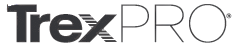 A black and white logo for trex pro on a white background