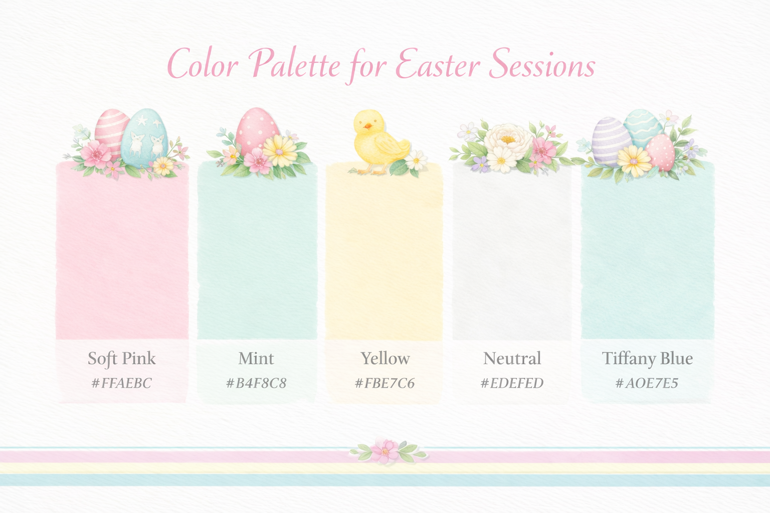 color palette inspiration for easter mini session in Cary NC