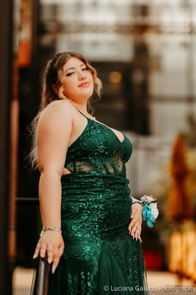 High school prom portraits in downtown Raleigh featuring elegant styling and natural light

