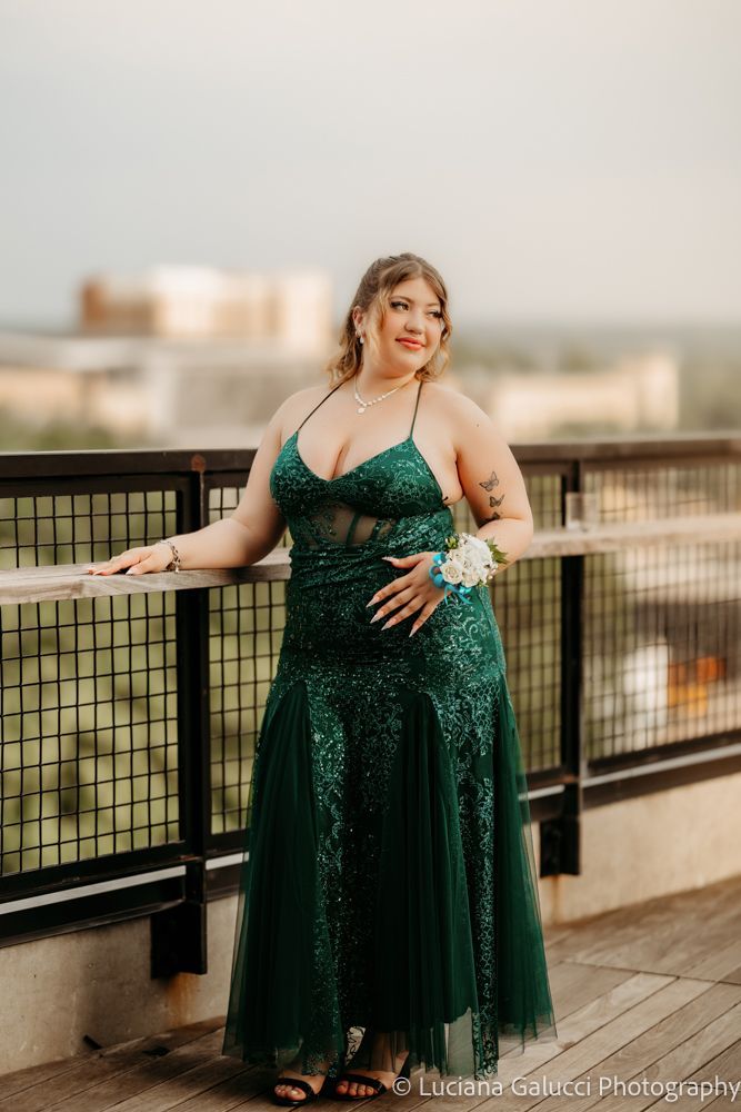 High school prom portraits in downtown Raleigh featuring elegant styling and natural light
