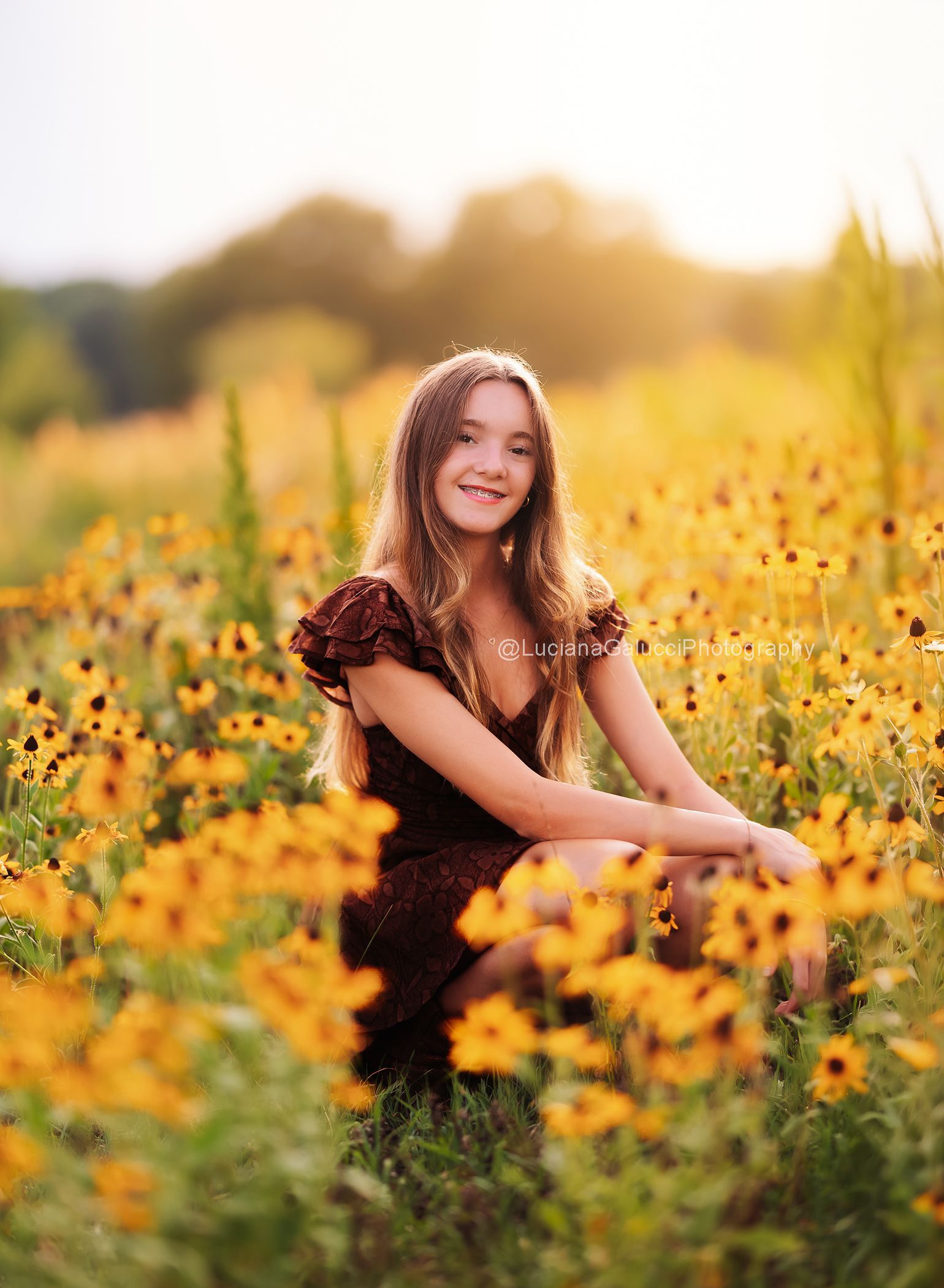 Private farm near Raleigh featuring sunflower fields, wildflowers, and golden grass for fall family photography.