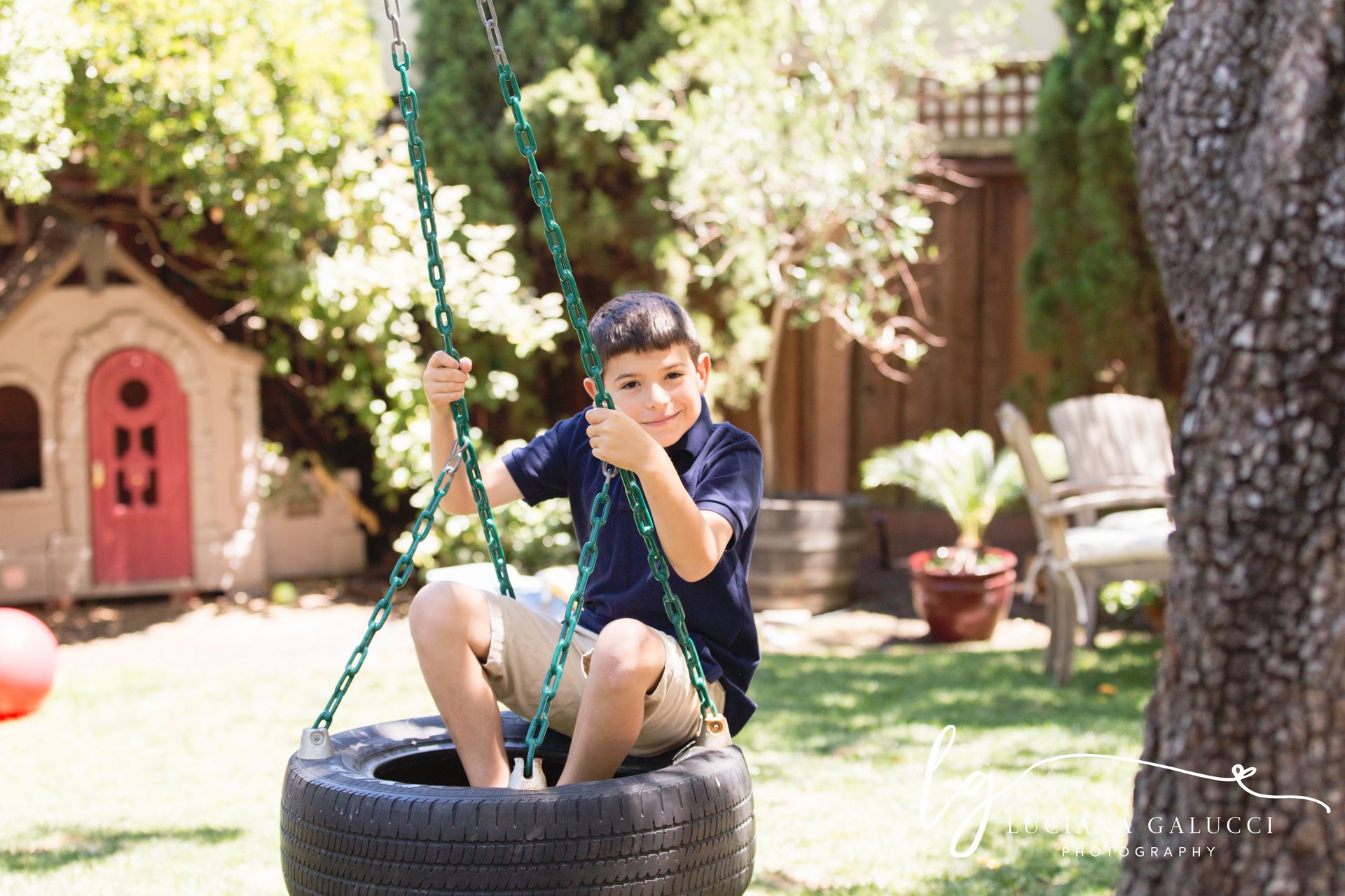 boy in the playground portrait during a birthday party in Raleigh NC