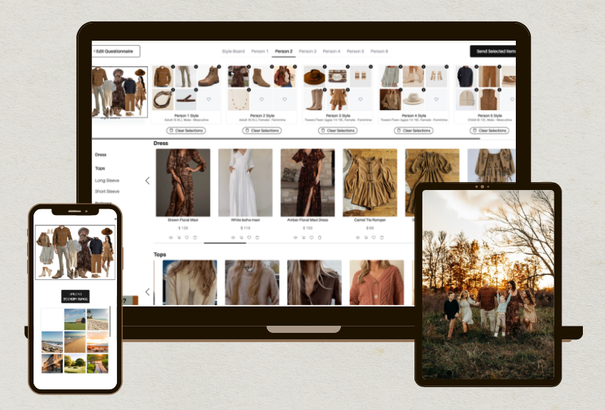 Style & Select complimentary wardrobe app for Luciana Galucci Photography clients