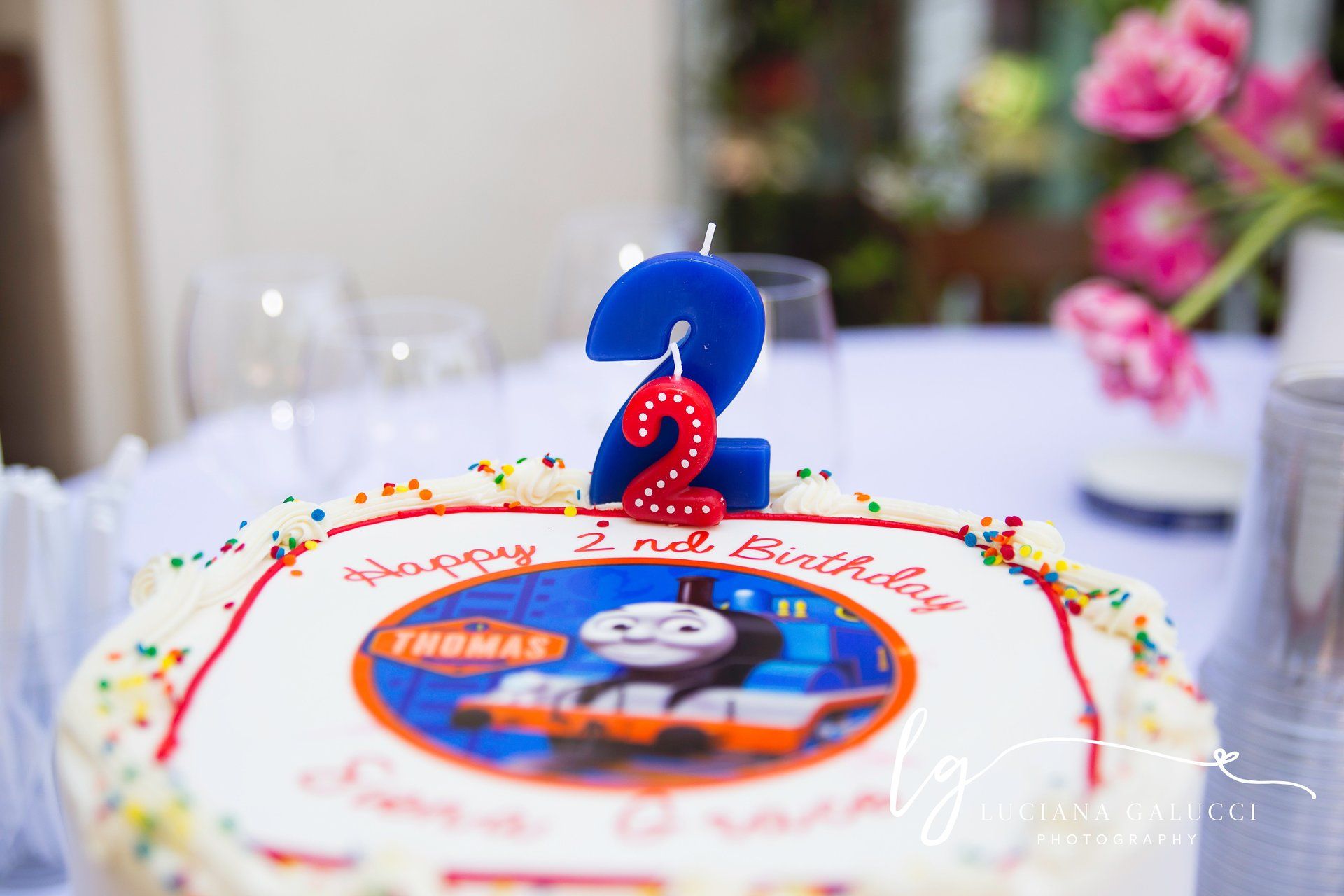 Thomas the train birthday party cake