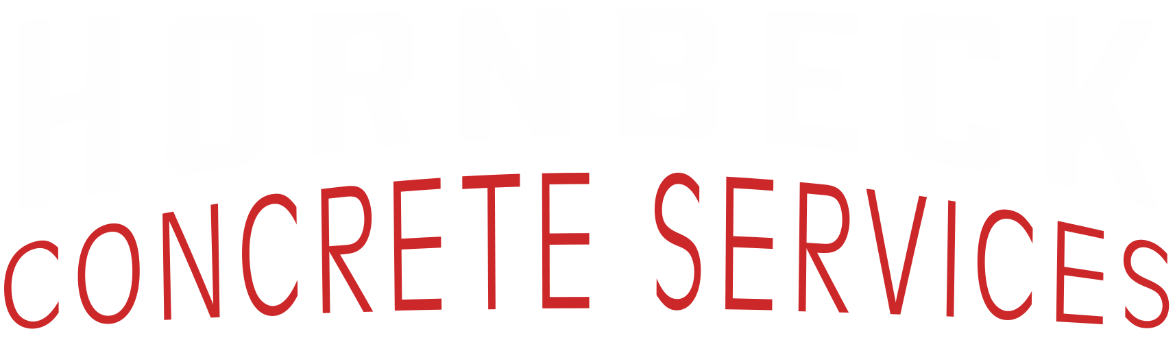 A logo for Hornbeck Concrete Services is shown in white and gray text.