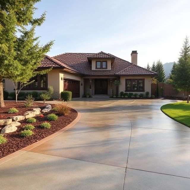 A large house in Northern CA with a driveway leading to it