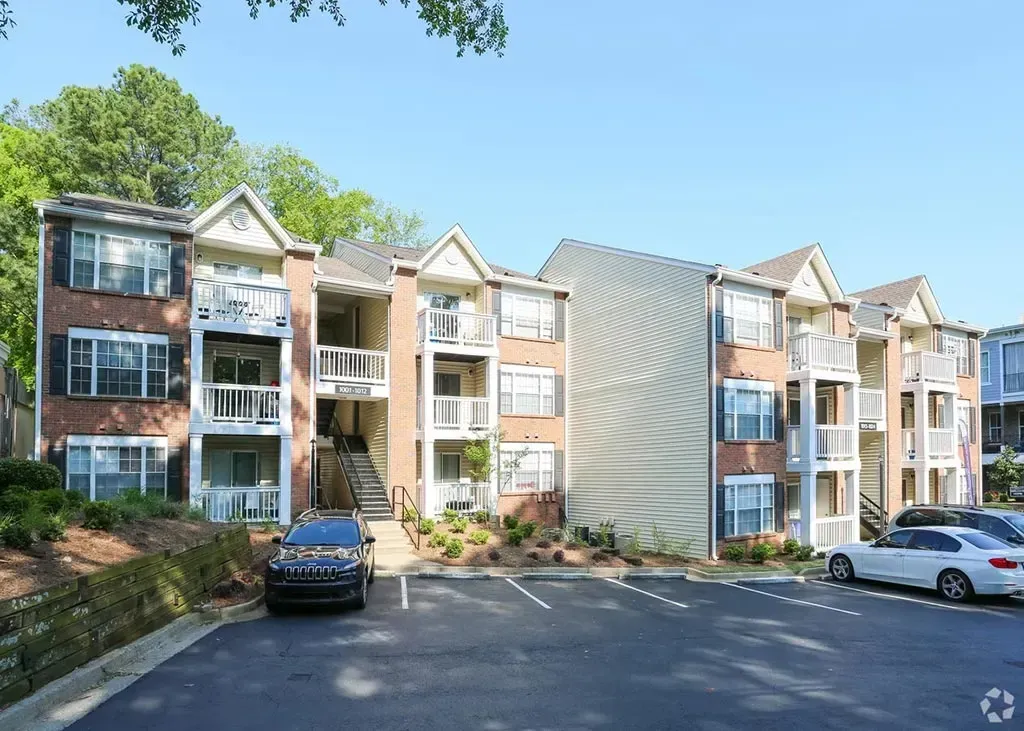 Apartment building exterior at 2100 Defoors in West Midtown Atlanta GA