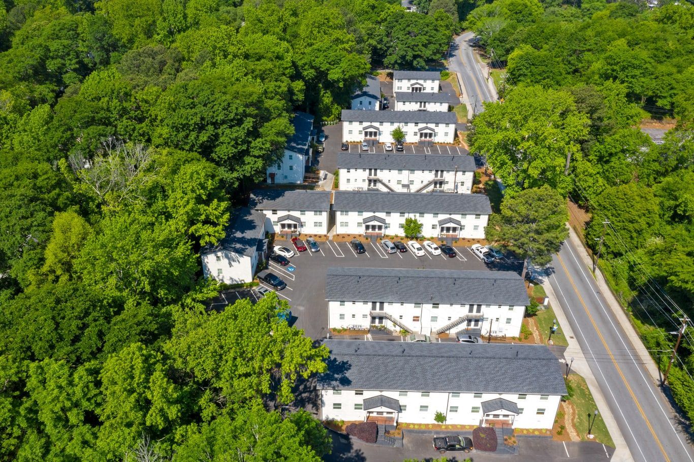Overhead view of Collier Flats apartment community in Atlanta