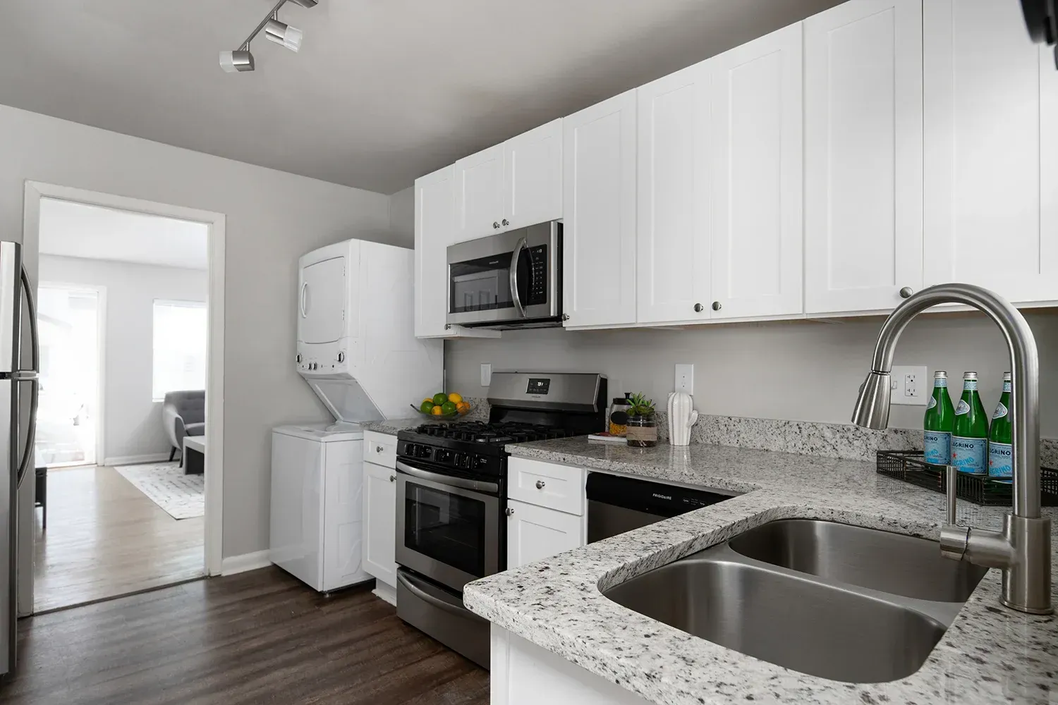 Open concept kitchen at Collier Flats in West Midtown Atlanta