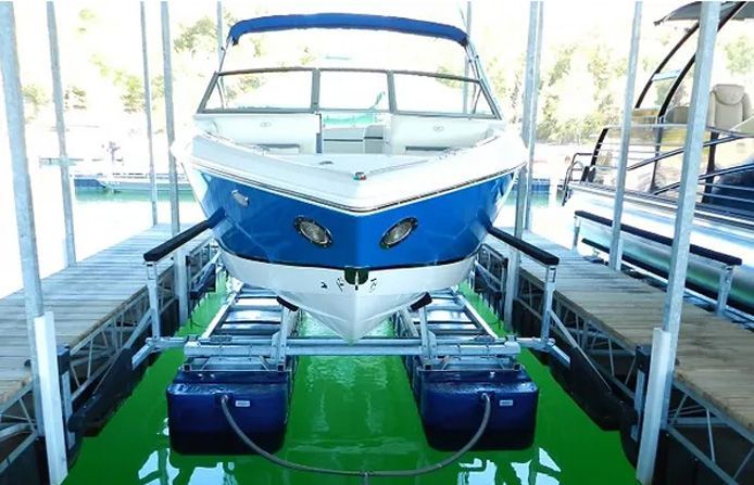 Docks Unlimited - DockinaBox - Floating Boat Lift An image of a floating boat lift