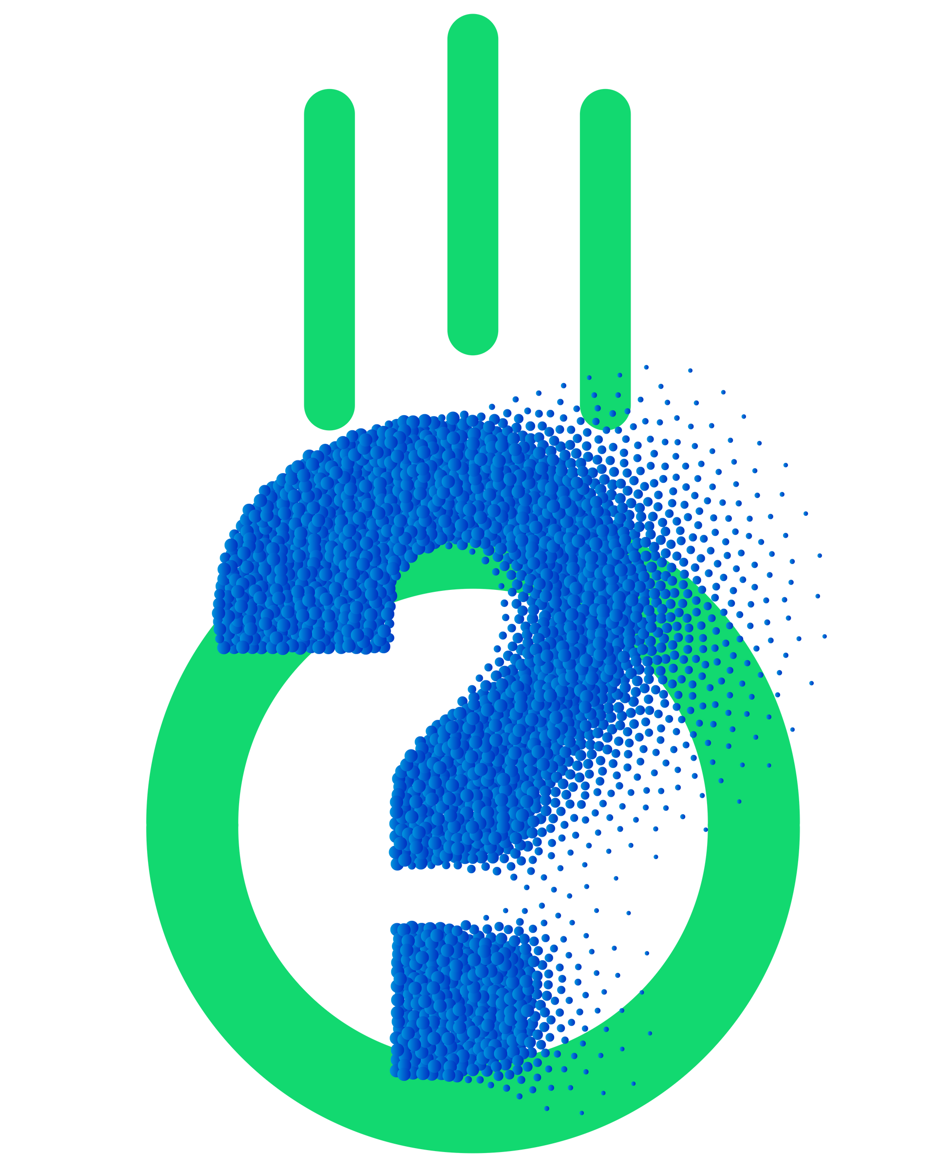 A hand with a question mark in the middle of it.