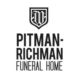 Pitman-Richman Funeral Home logo in black on a white background