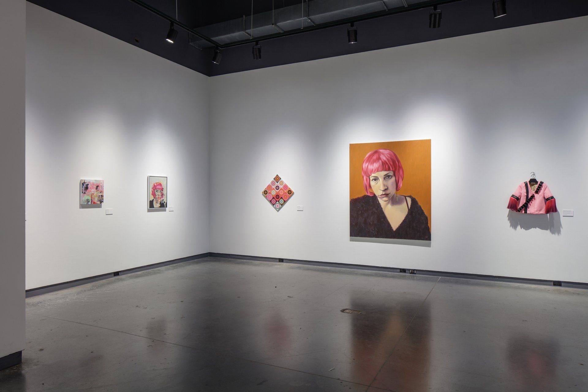 Gallery showcasing one large painting by artist within group show, The Delaware Contemporary 2021