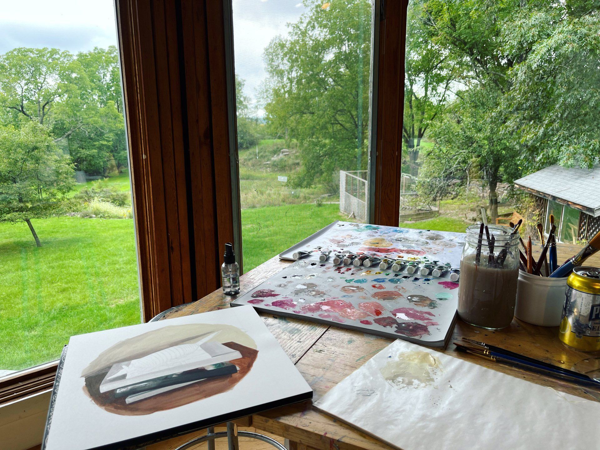 working in Ora Lerman's studio at Soaring Gardens
