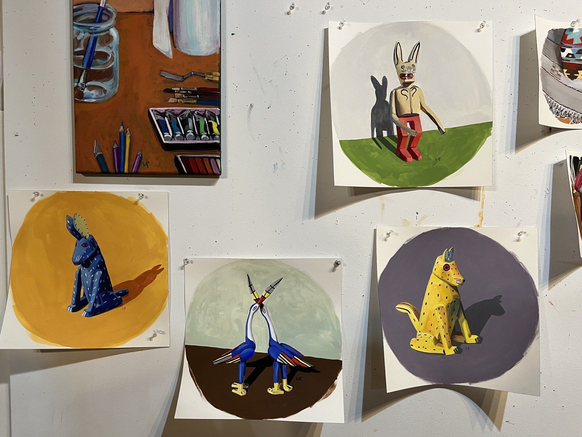 goauches completed at Soaring Gardens artist residency