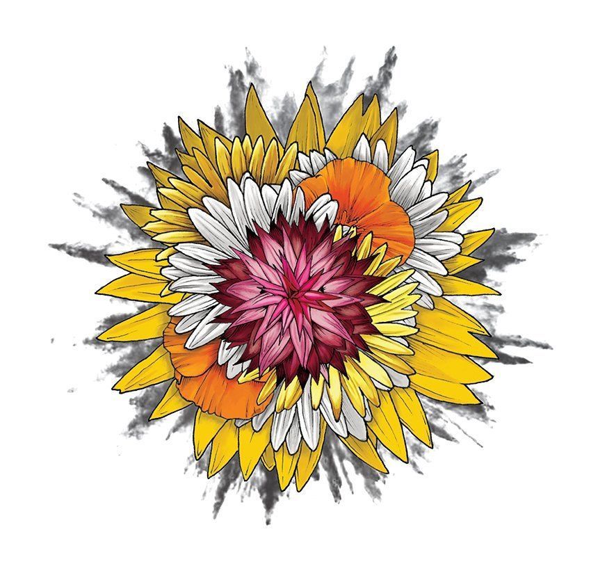 Flower Bomb 2020 label art by Dane Curley