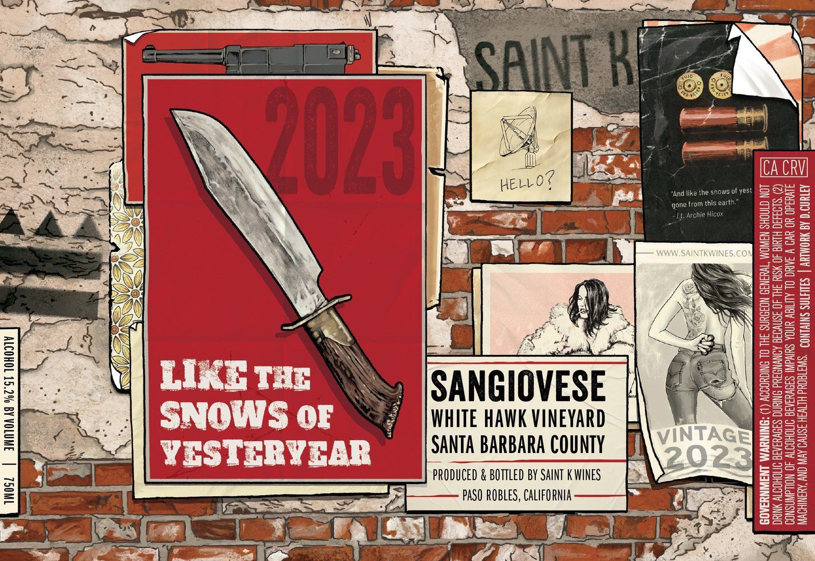 Like the Snows of Yesteryear 2023 label art by Dane Curley
