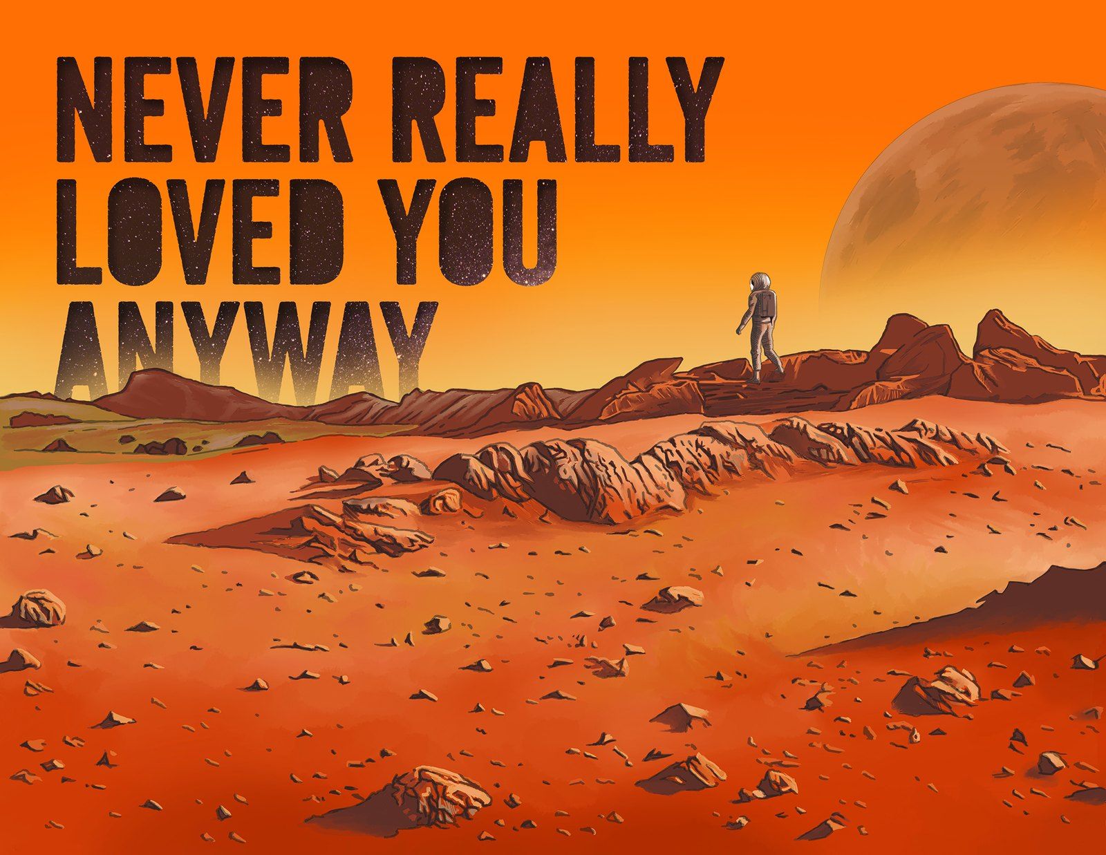 Never Really Loved You Anyway 2022 label art by Dane Curley