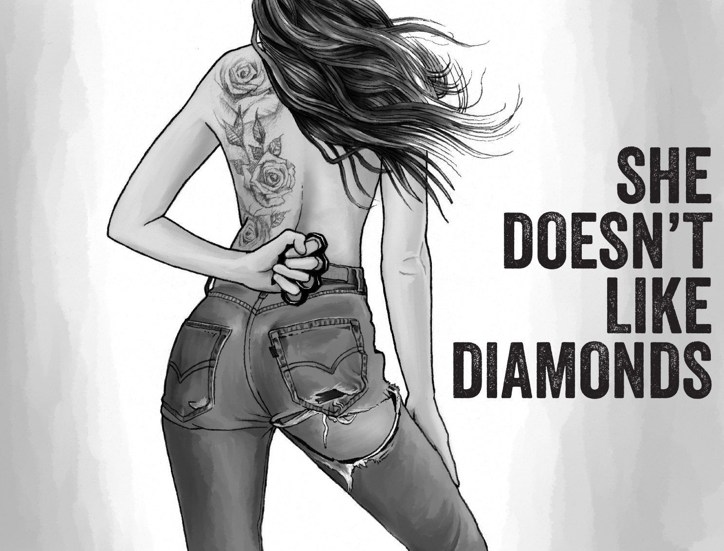She Doesn’t Like Diamonds 2020 label art by Dane Curley