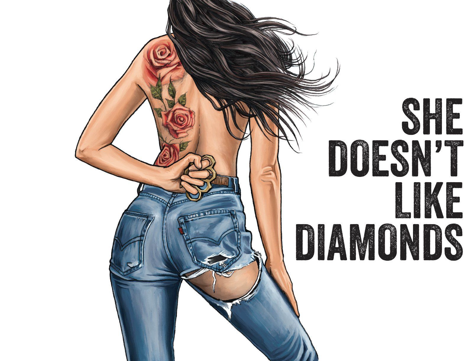 She Doesn’t Like Diamonds 2025 label art by Dane Curley