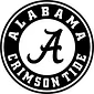 Alabama Crimson Tide logo: white