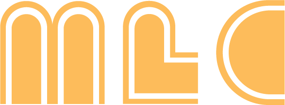 Orange and white stylized logo letters on a light background