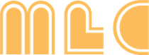 Orange and white stylized logo letters on a light background