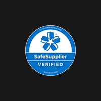 Safe Supplier Verified logo on a dark background 
