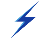 Blue lightning bolt icon on a white background