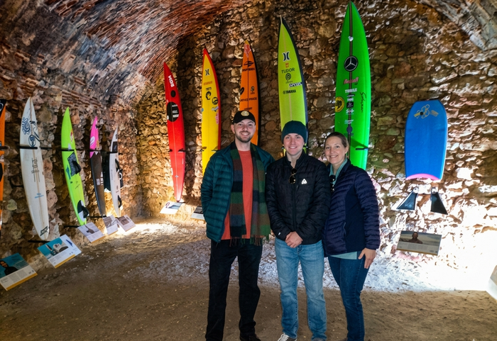 The Amity Family Tours Travelers at Nazaré (biggest waves in the world) from Lisbon