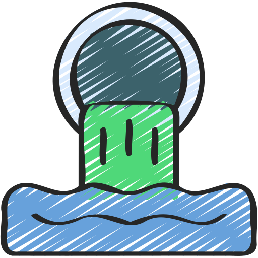 Stylized green person icon sitting in blue water, with a dark round head and sky-blue background lines — Wee R Pumping In Glenorchy, TAS
