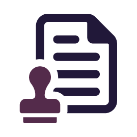 Document with lines of text, beside a purple stamp; likely an approved or official document. Document with lines of text, beside a purple stamp; likely an approved or official document.