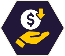 Hand receiving a dollar coin, symbolizing cost reduction. Hand receiving a dollar coin, symbolizing cost reduction.
