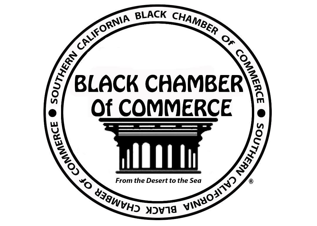 A logo for the black chamber of commerce in southern california