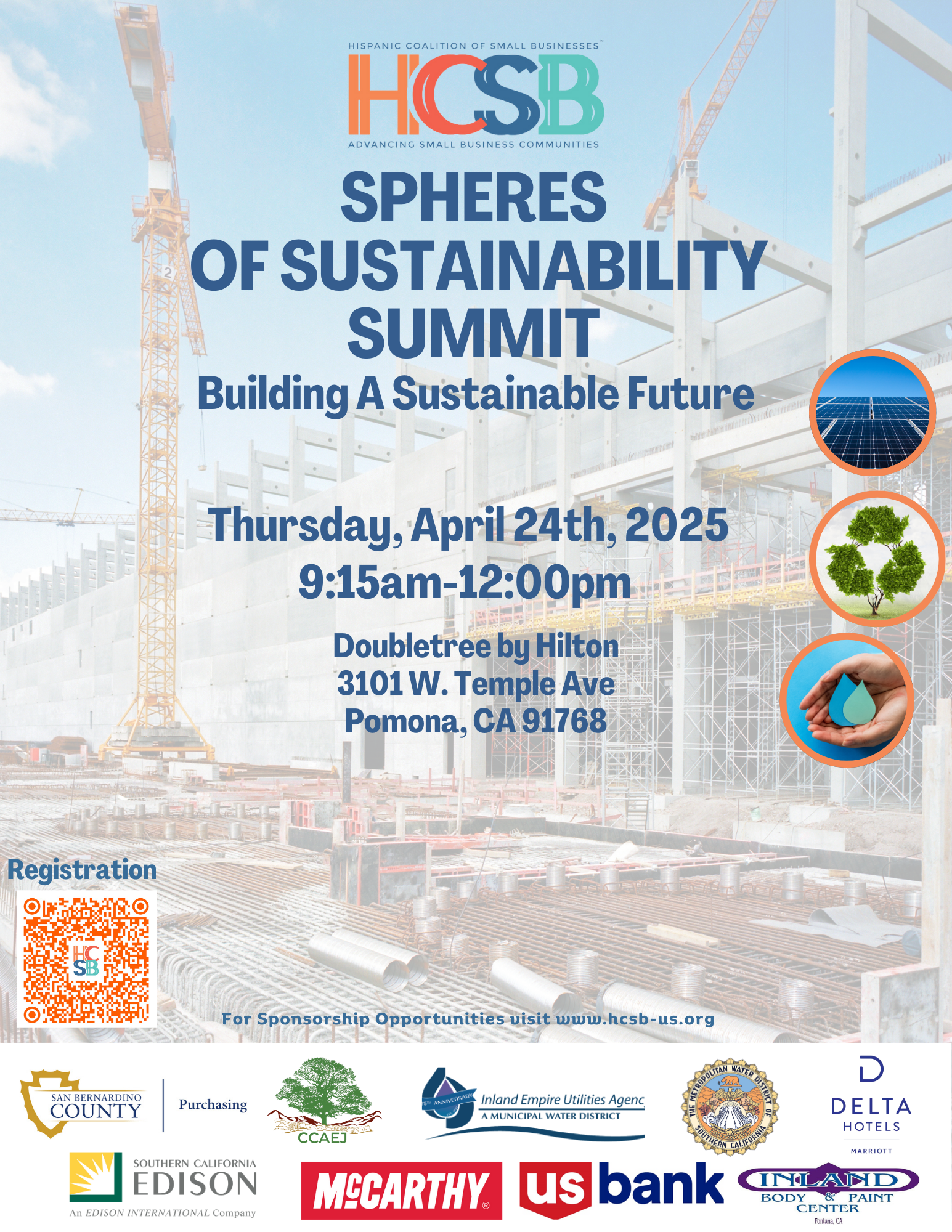 A poster for the hcsb spheres of sustainability summit