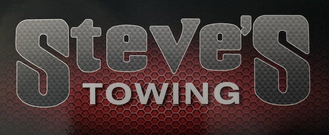 Steve 's towing logo on a red background