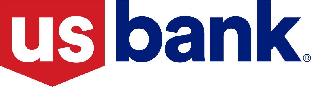 A red and blue logo for us bank
