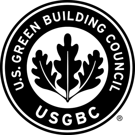 A black and white logo for the u.s. green building council.