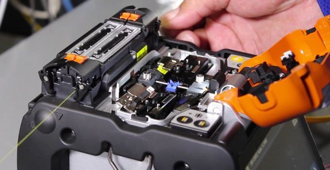 commercial electricians fixing wires
