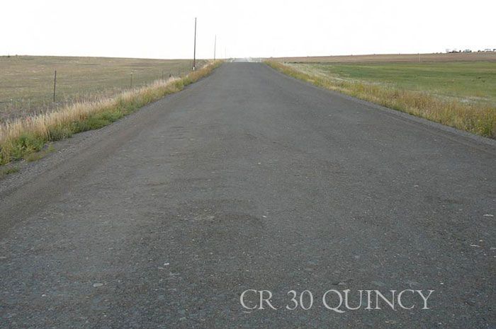 Cr 30 quincy is written on the side of the road