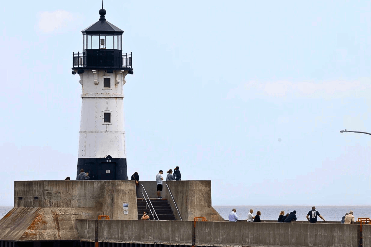 The Duluth Harbor North Pier Lighthouse is easily accessible for a quick visit in Canal Park.