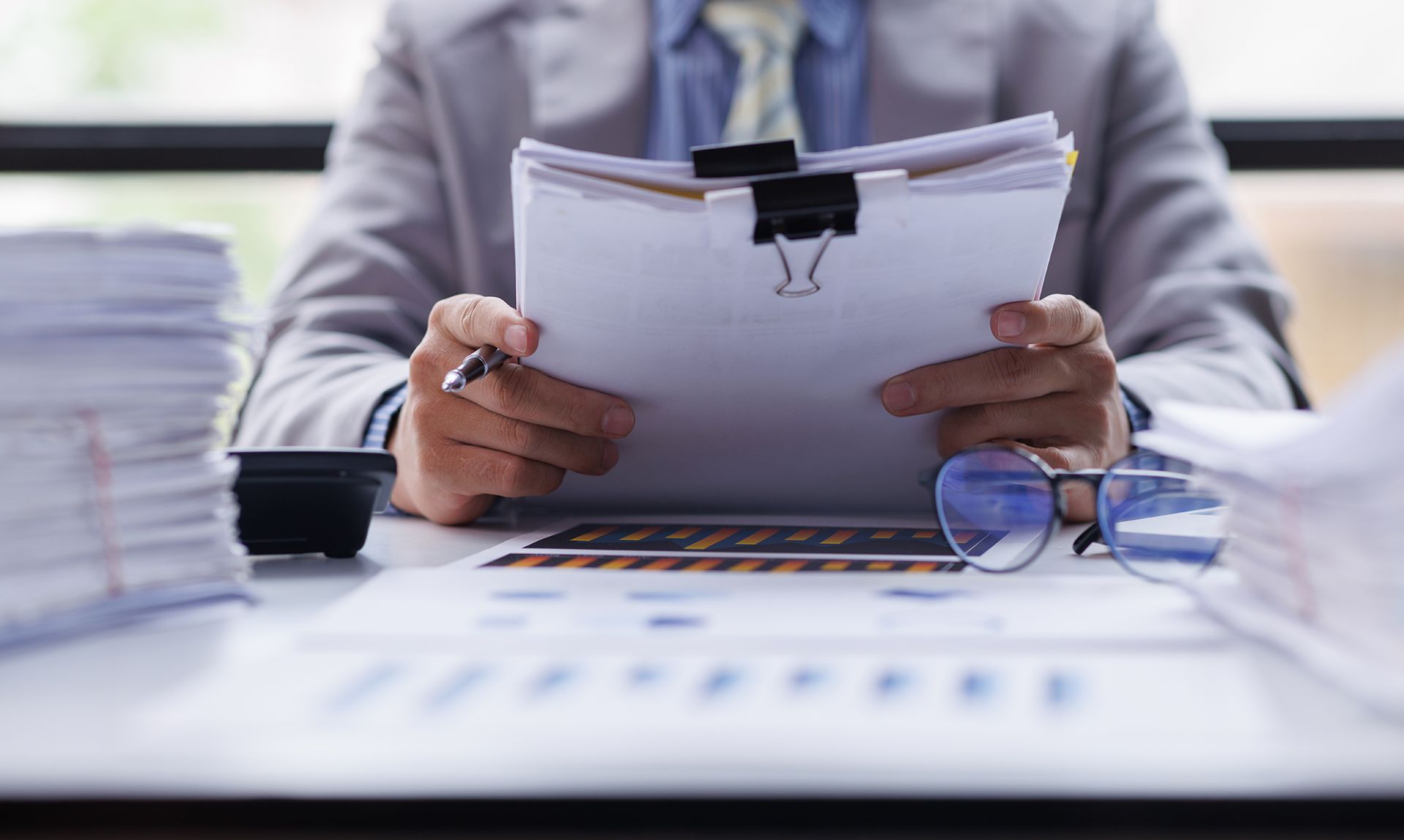 Accountant Holding Files