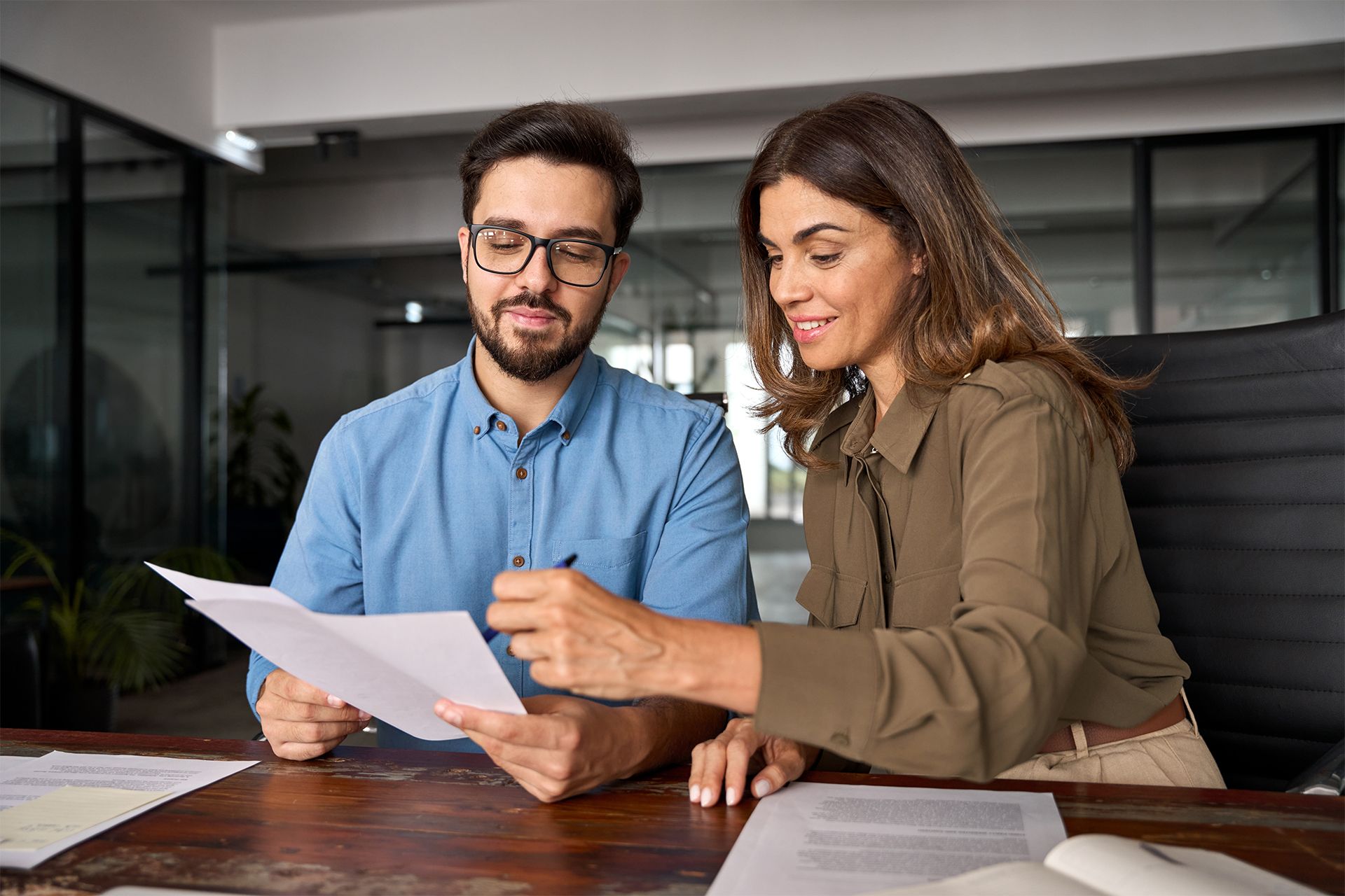Accountant With Her Client