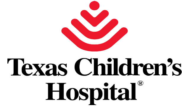 Texas Children’s Hospital logo with red emblem and black text