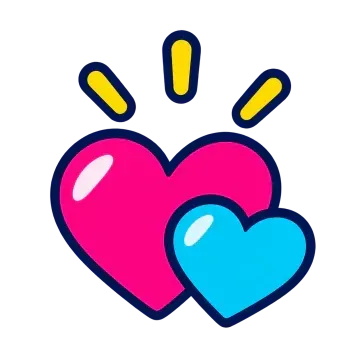 Two overlapping hearts representing family support and coordinated care