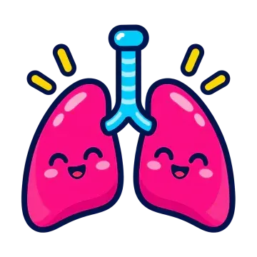 Smiling lungs representing pediatric respiratory care