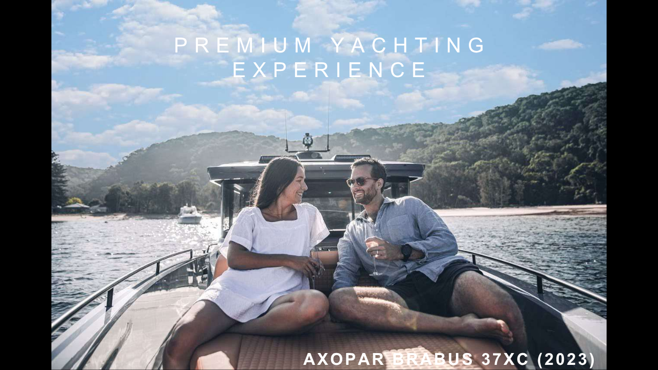 Axopar Brabus 37XC with couple sitting