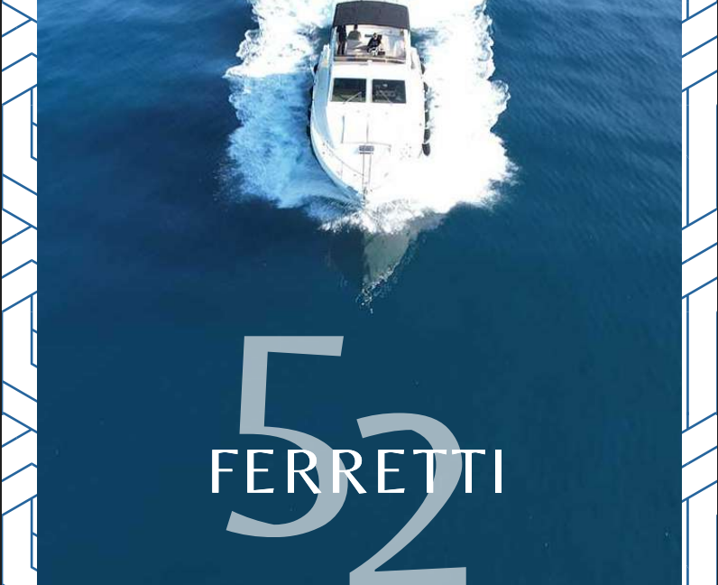 Feretti 52 front view sailing