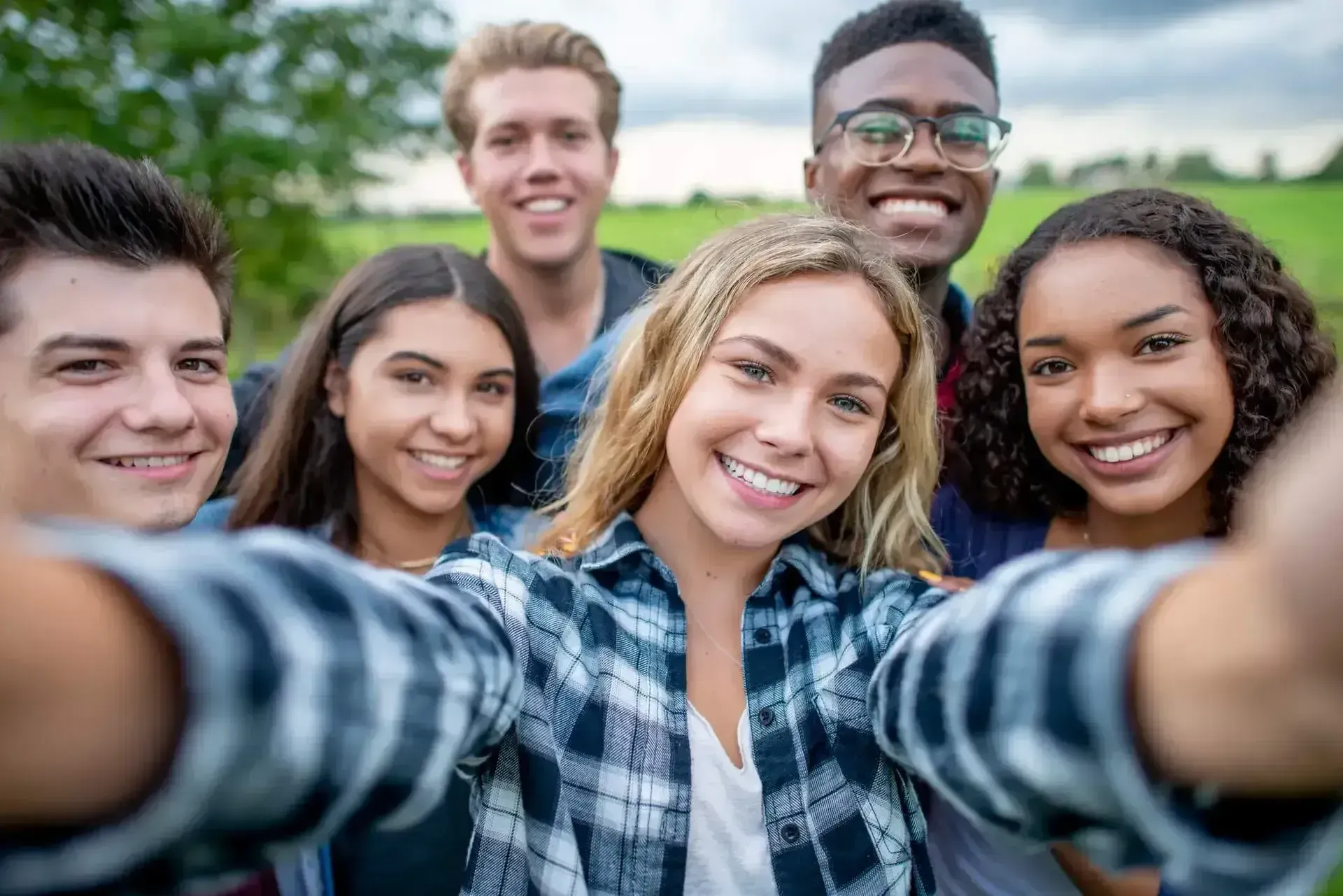 Teenagers Taking a Self Portrait